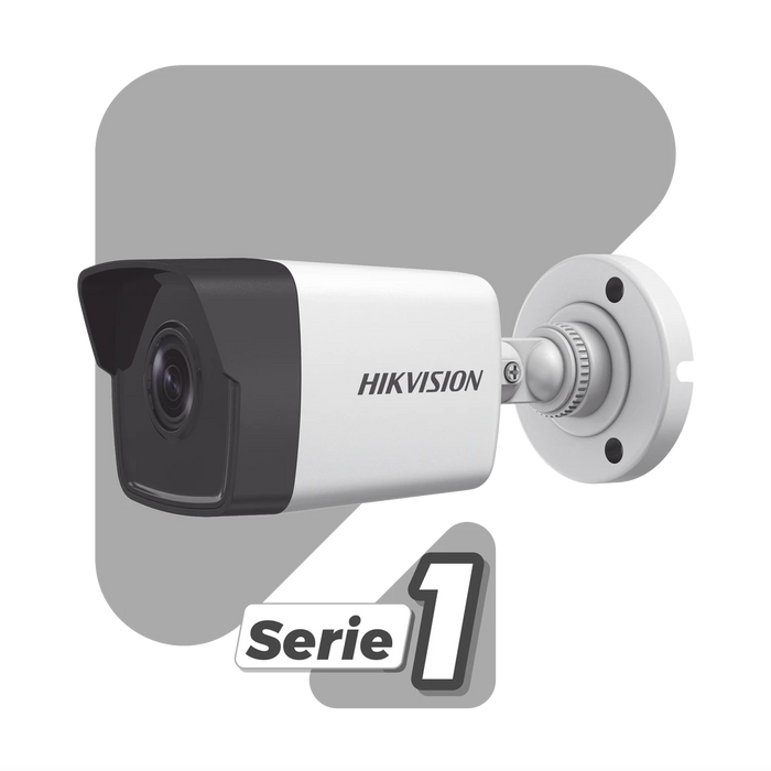 BALA IP 4 MEGAPIXEL / LENTE 2.8 MM / 30 MTS IR / WDR 120 DB / EXTERIOR IP67 / HIK-CONNECT P2P / H.265+ / POE-Cámaras IP-HIKVISION-DS-2CD1043G0-I(C)-Bsai Seguridad & Controles