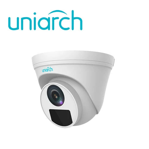 CAMARA IP DOMO TURRET IPC-T125-APF28 UNIARCH BY UNV 5MP/ ULTRA265/ LENTE 2.8MM / IP67 / DWDR / MICROFONO EMBEBIDO / DIGITAL DEFOG / 30 MTS IR / POE + 12VDC-Cámaras IP-UNIARCH BY UNV-IPC-T125-APF28-Bsai Seguridad & Controles