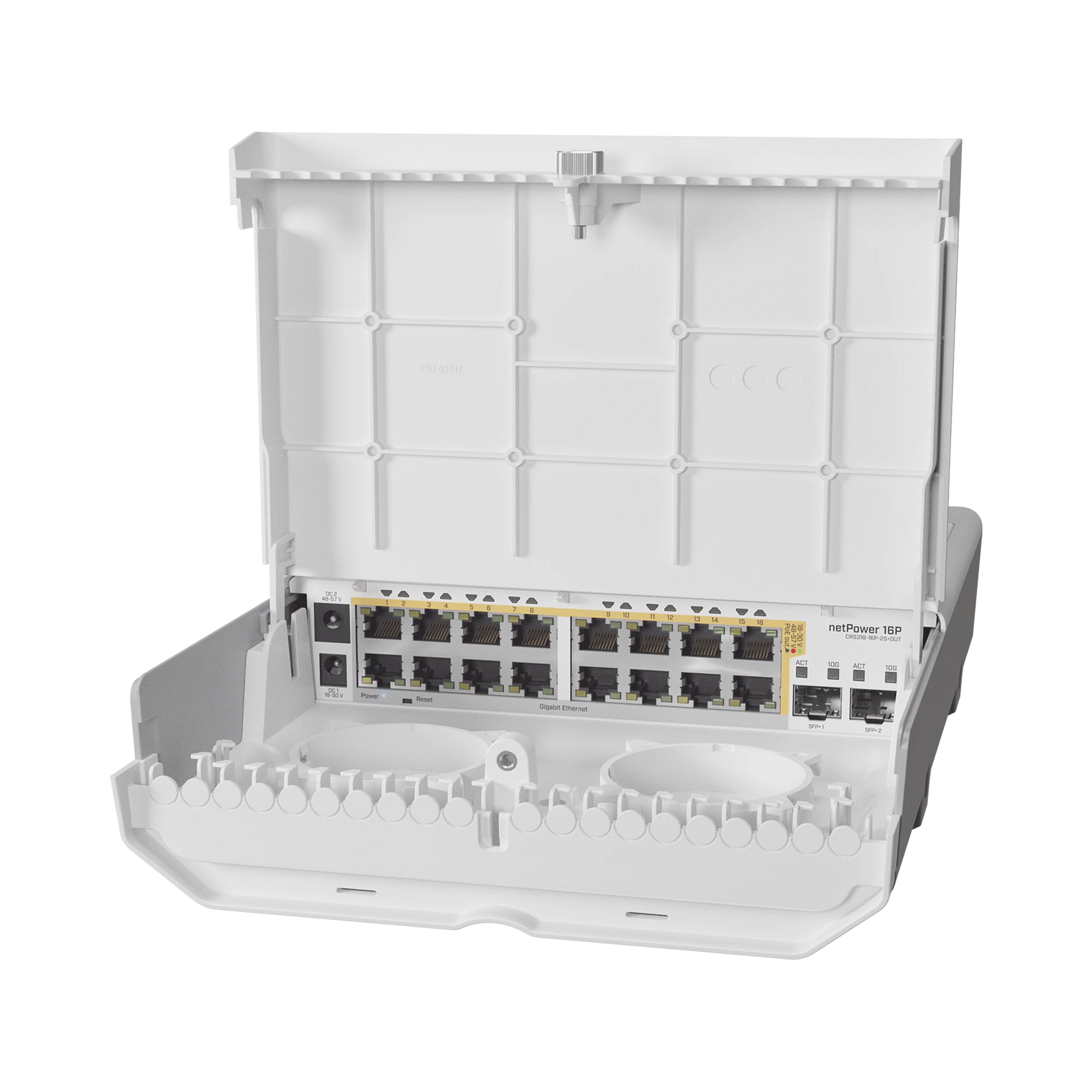 (NETPOWER 16P) SWITCH ADMINISTRABLE SISTEMA OPERATIVO DUAL, 16 PUERTOS C/POE, 2 PUERTOS 10G SFP+ PARA EXTERIOR-Networking-MIKROTIK-Bsai Seguridad & Controles
