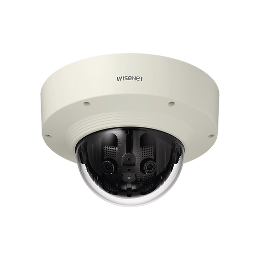 CÁMARA IP 15MP ANTIVANDÁLICA PANORÁMICA 220° O 180° / H.265 & WISESTREAM II / IP66 / IK10 / POE+-Cámaras IP-HANWHA TECHWIN WISENET-PNM-9030V-Bsai Seguridad & Controles