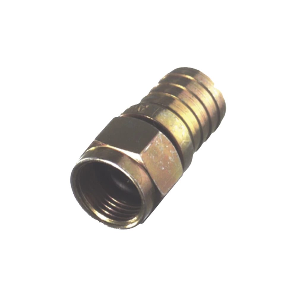 CONECTOR F MACHO, 75 OHM, PLEGABLE PARA CABLE RG-6/U SIN PIN, NIQUEL/POLIETILENO.-Conectores-RF INDUSTRIES,LTD-Bsai Seguridad & Controles