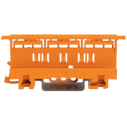 PORTADOR DE MONTAJE DE LA SERIE 221 / 4 MM² / MONTAJE EN RIEL DIN-35 Y MONTAJE CON TORNILLOS / COLOR NARANJA / MATERIAL PA66 / UL94 V0-Accesorios-WAGO-Bsai Seguridad & Controles