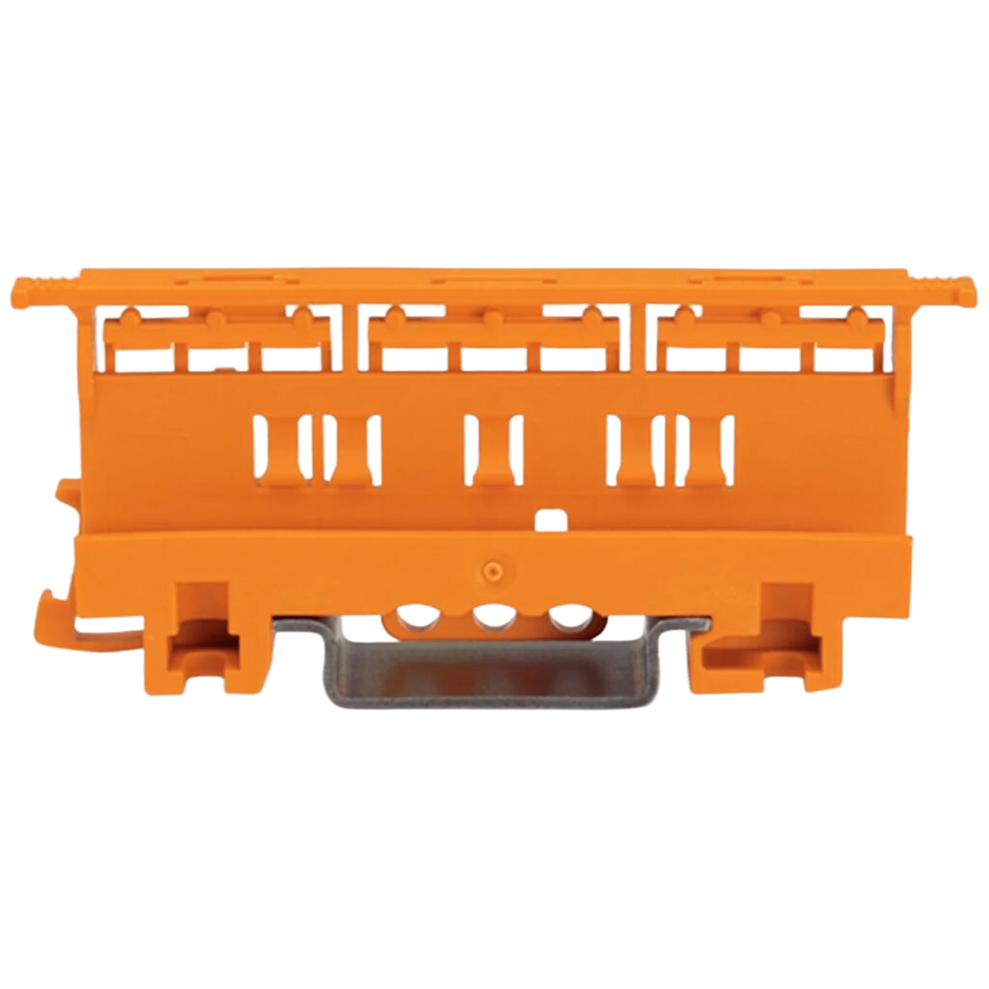 PORTADOR DE MONTAJE DE LA SERIE 221 / 4 MM² / MONTAJE EN RIEL DIN-35 Y MONTAJE CON TORNILLOS / COLOR NARANJA / MATERIAL PA66 / UL94 V0-Accesorios-WAGO-Bsai Seguridad & Controles