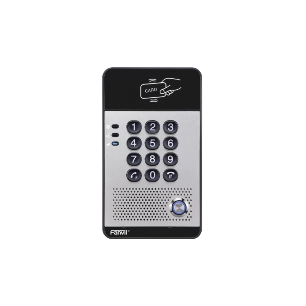 PORTERO IP CON 2 LÍNEAS SIP, RELEVADOR INTEGRADO, TECLADO NUMÉRICO Y LECTORA DE TARJETAS RFID PARA CONTROL DE ACCESO, POE-Porteros-FANVIL-Bsai Seguridad & Controles