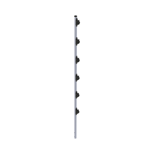 POSTE CON 6 AISLADORES DE PASO PARA CERCA ELECTRIFICADA. TUBO GALVA. DE 1.4M, CAL. 18 DE 1" DIAM. (SIN PINTAR).-Cercas Eléctricas-EPCOM INDUSTRIAL-SYS-POST-10-Bsai Seguridad & Controles