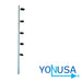 POSTE ESQUINA PREMIUM YONUSA CIRCULAR 1PULG DE DIÁMETRO PARA ESQUINA DE 1.20MTS GALVANIZADO CON 5 AISLADRES-Cercas Eléctricas-YONUSA-Bsai Seguridad & Controles