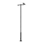 POSTE SECCIONADO DE 6M, ESPECIALIZADO PARA LA INSTALACIÓN DE CCTV, INCLUYE BASE DE CIMENTACIÓN, BRAZO PARA CÁMARA PTZ, TODO EN COLOR NEGRO-Accesorios Videovigilancia-SYSCOM VIDEO-Bsai Seguridad & Controles