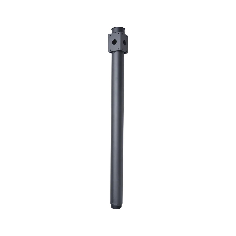 POSTE SECCIONADO DE 6M, ESPECIALIZADO PARA LA INSTALACIÓN DE CCTV, INCLUYE BASE DE CIMENTACIÓN, BRAZO PARA CÁMARA PTZ, TODO EN COLOR NEGRO-Accesorios Videovigilancia-SYSCOM VIDEO-Bsai Seguridad & Controles