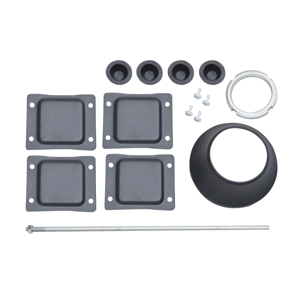 POSTE SECCIONADO DE 6M, ESPECIALIZADO PARA LA INSTALACIÓN DE CCTV, INCLUYE BASE DE CIMENTACIÓN, BRAZO PARA CÁMARA PTZ, TODO EN COLOR NEGRO-Accesorios Videovigilancia-SYSCOM VIDEO-Bsai Seguridad & Controles