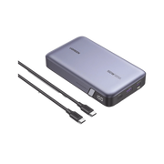 POWER BANK DE 20000MAH | 3 SALIDAS 100W MAX. | USB-A + 2 USB-C | PD 3.0 | QC3.0 | FCP | SCP | PANTALLA INTELIGENTE | CARCASA IGNIFUGA | COLOR GRIS | INCLUYE CABLE USB DE 50CM | CARGA TU LAPTOP DE MANERA SEGURA.-Accesorios Generales-UGREEN-Bsai Seguridad & Controles