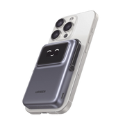 POWER BANK SERIE UNO INALAMBRICO | 10000MAH | 7.5W/20W | CON EMOJIS DE ESTADO | CARGA RÁPIDA USB-C BIDIRECCIONAL | PANTALLA TFT INTELIGENTE | CON HOLDER | COLOR GREY.-Accesorios Generales-UGREEN-Bsai Seguridad & Controles