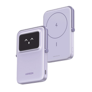 POWER BANK SERIE UNO INALAMBRICO | 10000MAH | 7.5W/20W | CON EMOJIS DE ESTADO | CARGA RÁPIDA USB-C BIDIRECCIONAL | PANTALLA TFT INTELIGENTE | CON HOLDER | COLOR PURPLE.-Accesorios Generales-UGREEN-Bsai Seguridad & Controles