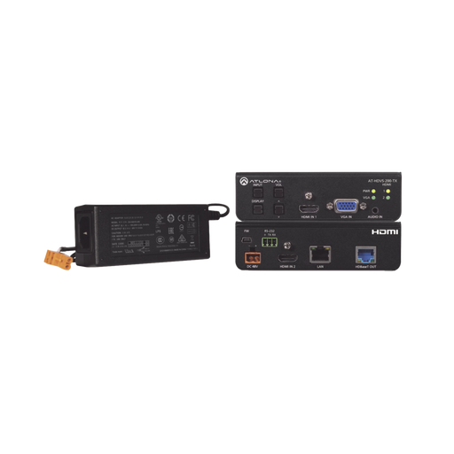 HDMI (2 INPUT) PLUS VGA SWITCHER ; CONTROL ; AND HDBASET OUTPUT (100 M) W/POWER SU-VoIP - Telefonía IP - Videoconferencia-ATLONA-AT-HDVS-200-TX-PSK-Bsai Seguridad & Controles