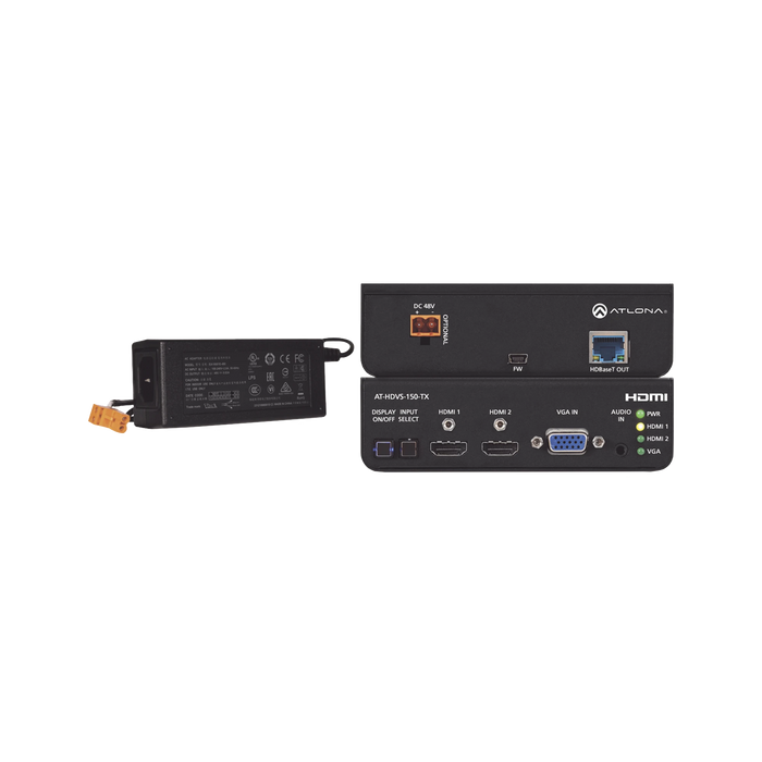 HDMI (2 INPUT) PLUS VGA SWITCHER W/ HDBASET OUTPUT ; POE W/ POWER SUPPLY-VoIP - Telefonía IP - Videoconferencia-ATLONA-AT-HDVS-150-TX-PSK-Bsai Seguridad & Controles