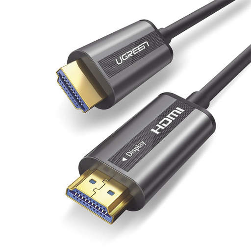 CABLE HDMI DE 30 METROS POR FIBRA ÓPTICA 4K@60HZ / FIBRA DE 4 NÚCLEOS + COBRE ESTAÑADO DE 7 NÚCLEOS / COMPATIBLE CON HDMI 2.0 / ALTA VELOCIDAD 18 GBPS / 3D / HDR / CAJA DE ALEACION ZINC / PREMIUM-Cableado-UGREEN-50217-Bsai Seguridad & Controles