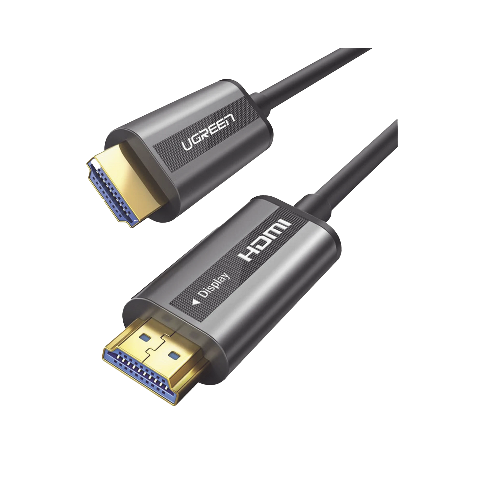 CABLE HDMI DE 50 METROS POR FIBRA ÓPTICA 4K@60HZ / FIBRA DE 4 NÚCLEOS + COBRE ESTAÑADO DE 7 NÚCLEOS / COMPATIBLE CON HDMI 2.0 / ALTA VELOCIDAD 18 GBPS / 3D / HDR / CAJA DE ALEACION ZINC / PREMIUM-Cables y Conectores-UGREEN-Bsai Seguridad & Controles