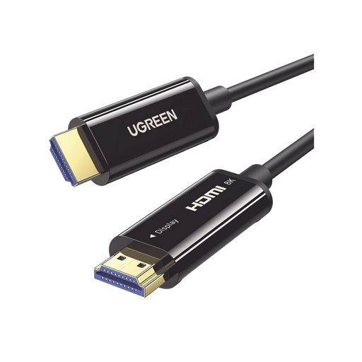 CABLE HDMI DE 10 METROS POR FIBRA ÓPTICA 8K@60HZ / FIBRA DE 4 NÚCLEOS + COBRE ESTAÑADO DE 7 NÚCLEOS / COMPATIBLE CON HDMI 2.1 / ALTA VELOCIDAD 18 GBPS / 3D / HDR / CAJA DE ALEACION ZINC / PREMIUM-Cables y Conectores-UGREEN-80406-Bsai Seguridad & Controles