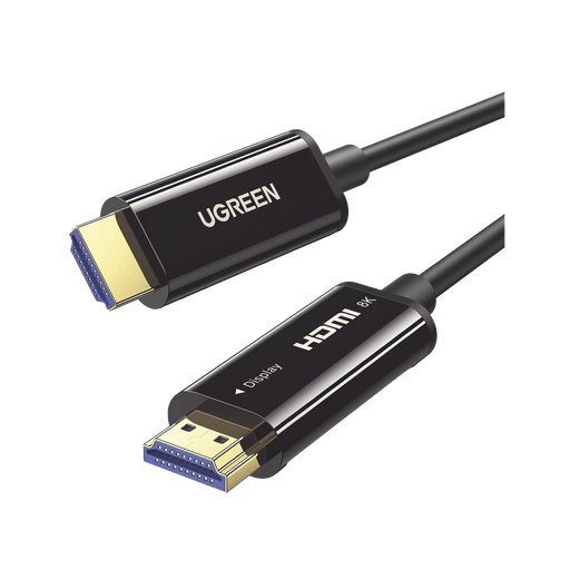 CABLE HDMI DE 20 METROS POR FIBRA ÓPTICA 8K@60HZ / FIBRA DE 4 NÚCLEOS + COBRE ESTAÑADO DE 7 NÚCLEOS / COMPATIBLE CON HDMI 2.1 / ALTA VELOCIDAD 18 GBPS / 3D / HDR / CAJA DE ALEACION ZINC / PREMIUM-Cables y Conectores-UGREEN-80408-Bsai Seguridad & Controles