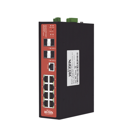 SWITCH INDUSTRIAL 8 PUERTOS / ADMINISTRABLE POE / PUERTO 1-2 POE 24V/48V / PUERTOS 3-8 PUERTOS 802.3 AF/AT/BT / PRESUPUESTO MÁX 240 W-Networking-WI-TEK-WI-PMS312GF-I-Bsai Seguridad & Controles