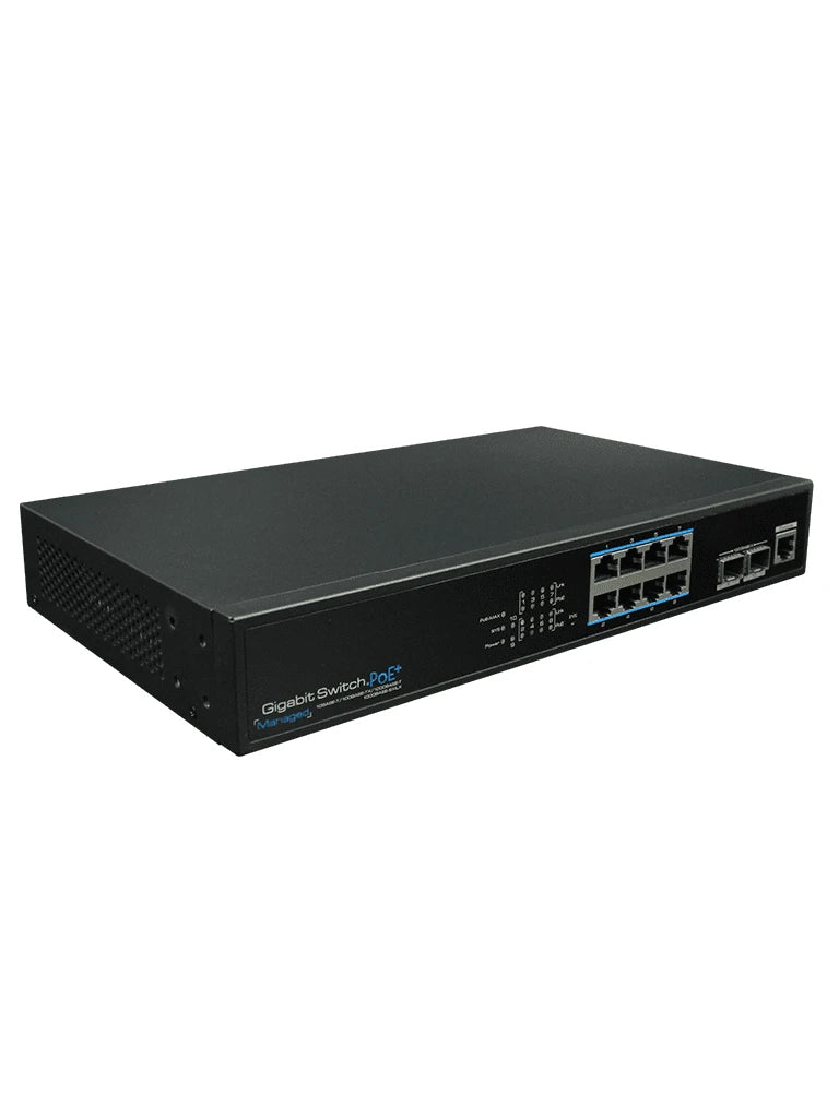 UTEPO UTP3-GSW0802S-MTP150 - SWITCH GIGABIT POE/ ADMINISTRABLE CAPA 2/ 8 PUERTOS GE POE 802.3 AF&AT/ 2 PUERTOS SFP/ PRESUPUESTO POE 135W-Switches POE-UTEPO-Bsai Seguridad & Controles
