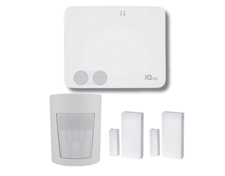 QOLSYS IQ4NS POWER MANAGE PACK - PAQUETE QUE CONTIENE SISTEMA DE ALARMA IQ4 NS AUTOCONTENIDO SIN PANTALLA, 1 SENSOR PIR INALÁMBRICO PG9914 Y 2 SENSORES MAGNÉTICOS INALÁMBRICOS PG9303 #IQPM-Paquetes de Alarma-QOLSYS-Bsai Seguridad & Controles