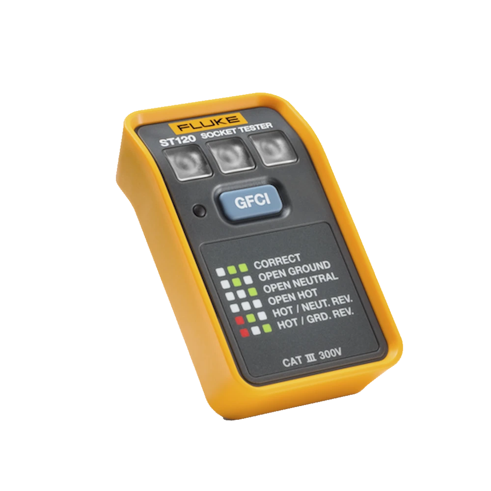 PROBADOR DE TOMACORRIENTE ELÁCTRICO ESTÁNDAR O GFCI, CON LEDS DE ALTO BRILLO Y GRÁFICO INCLUIDO PARA VERIFICAR RÁPIDA Y FÁCILMENTE EL CABLEADO-Energía-FLUKE-Bsai Seguridad & Controles