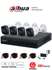 DAHUA KITXVR5104HS4KLI3+4HFW1500CMA- KIT DE 4 CANALES DE 5 MP CON AUDIO/ DVR WIZSENSE CON RECONOCIMIENTO DE ROSTROS/ H.265+/ 4 CAMARAS METALICAS/ 4 CH + 1 IP O HASTA 5 CH IP/ 4 CH SMD PLUS/ BUSQUEDA DE HUMANOS Y VEHICULOS/ ACCESORIOS INCLUIDOS/ #PROMOMAYO-Paquetes 4 Canales-DAHUA-Bsai Seguridad & Controles