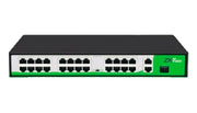 ZKTECO PE242300C - SWITCH DE 24 PUERTOS FAST ETHERNET POE AF - AT / 2 PUERTOS RJ45 10/100/1000M + 1 PUERTO SFP 1G / POE+ HASTA 30W POR PUERTO / SOPORTA HASTA 250 MTS SOBRE UTP CAT 6 / AUTOADAPTACIÓN MDI - MDIX / PROTECCIÓN CONTRA DESCARGAS-Switches POE-ZKTECO-Bsai Seguridad & Controles