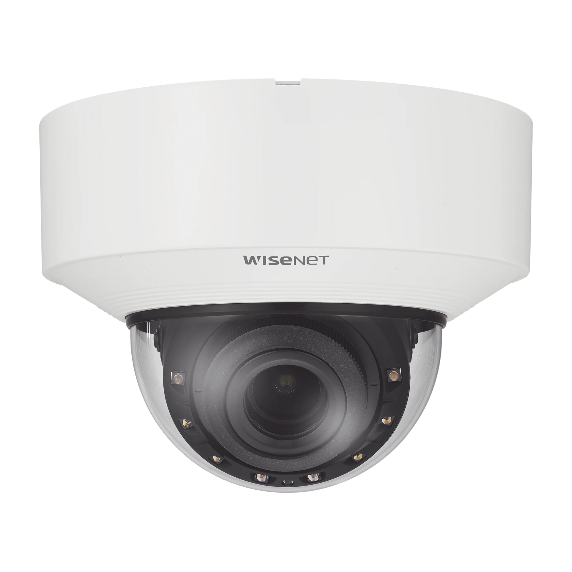 CÁMARA DOMO IP 4K CON IA / LENTO MOTORIZADO DE 4.5 A 9.3MM / P-IRIS, WDR 120DB / RANURA SD / PROTECCIÓN IP52 E IK08-Cámaras IP-HANWHA VISION-Bsai Seguridad & Controles