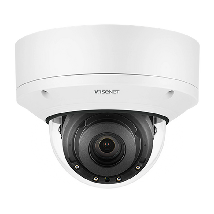 CÁMARA DOMO 4K CON IA / LENTO MOTORIZADO DE 4.5 A 10MM / P-IRIS, WDR 120DB / RANURA SD / PROTECCIÓN IP52 E IK10-Cámaras IP-HANWHA TECHWIN WISENET-PND-A9081RV-Bsai Seguridad & Controles