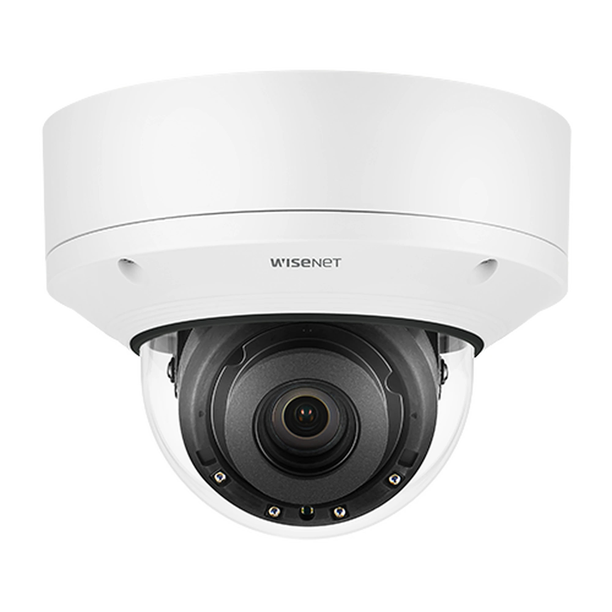 CÁMARA DOMO 2MP CON IA / LENTE MOTORIZADO DE 4..38 A 9.33 MM / P-IRIS, WDR 120DB / RANURA SD / PROTECCIÓN IP52 E IK10-Cámaras IP-HANWHA VISION-Bsai Seguridad & Controles