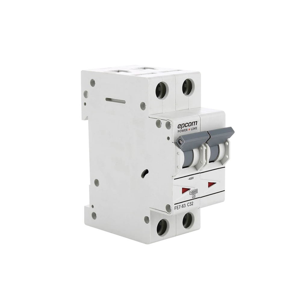 PROTECCIÓN TÉRMICA DE CORRIENTE ALTERNA PARA APLICACIÓN FOTOVOLTAICA, 2P, 32A, 400 VCA-Protección contra Descargas-EPCOM POWERLINE-Bsai Seguridad & Controles