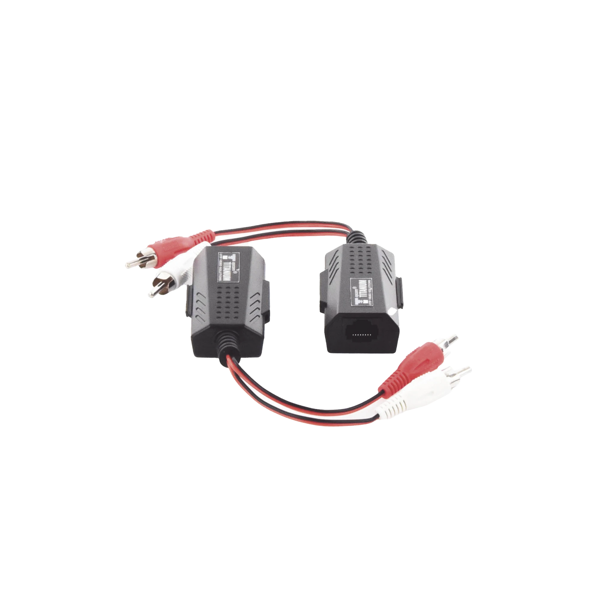 BALUN EXTENSOR DE AUDIO ANALOGO ESTEREO RCA A RJ45 / DISTANCIA 800 MTS/ CABLE CAT5-6 / CONECTOR 100% COBRE / PROTECCIÓN TVS, CALIDAD PREMIUM-Cables y Conectores-EPCOM TITANIUM-Bsai Seguridad & Controles