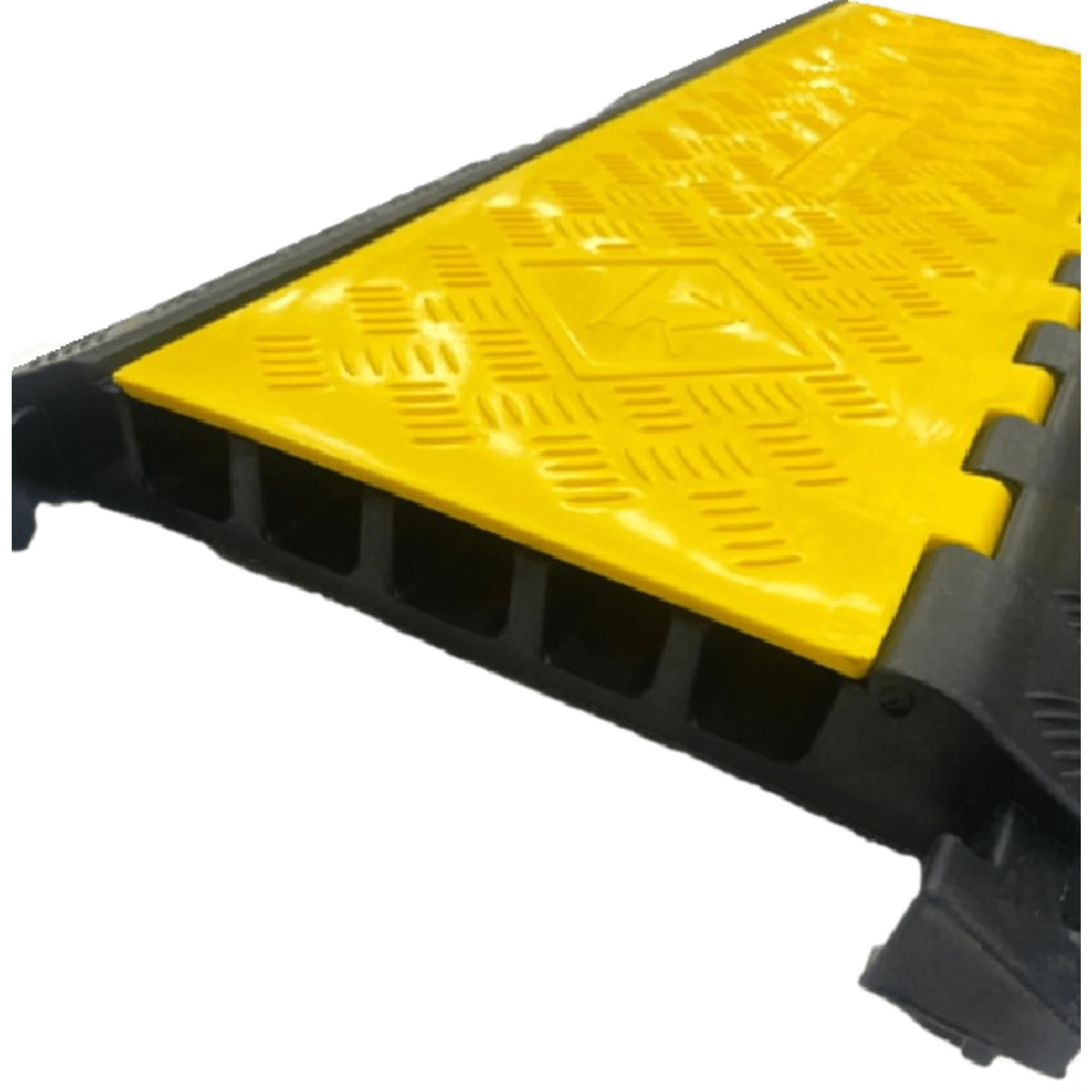 PROTECTOR DE CABLE DE 5 CANALES / BASE DE GOMA Y TAPA DE PLÁSTICO / CAPACIDAD 4.6 TONELADAS / CANAL 38X35MM / LONGITUD 90 CM / AMARILLO Y NEGRO-Acceso Vehicular-ACCESSPRO-Bsai Seguridad & Controles
