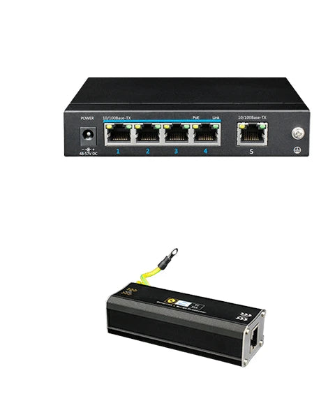 KIT- SWITCH UTEPO CON PROTECTOR CONTRA DESCARGAS ELÉCTRICAS Y ELECTROSTÁTICAS/ SWITCH POE DE 5 PUERTOS FAST ETHERNET/ 4 PUERTOS POE/ 60 WATTS TOTALES/802.3AF & AT/ NO ADMINISTRABLE/PROTECTOR DE DESCARGAS ELÉCTRICAS Y ELECTROSTÁTICAS PARA EQUIPOS DE RED-Paquetes-UTEPO-Bsai Seguridad & Controles