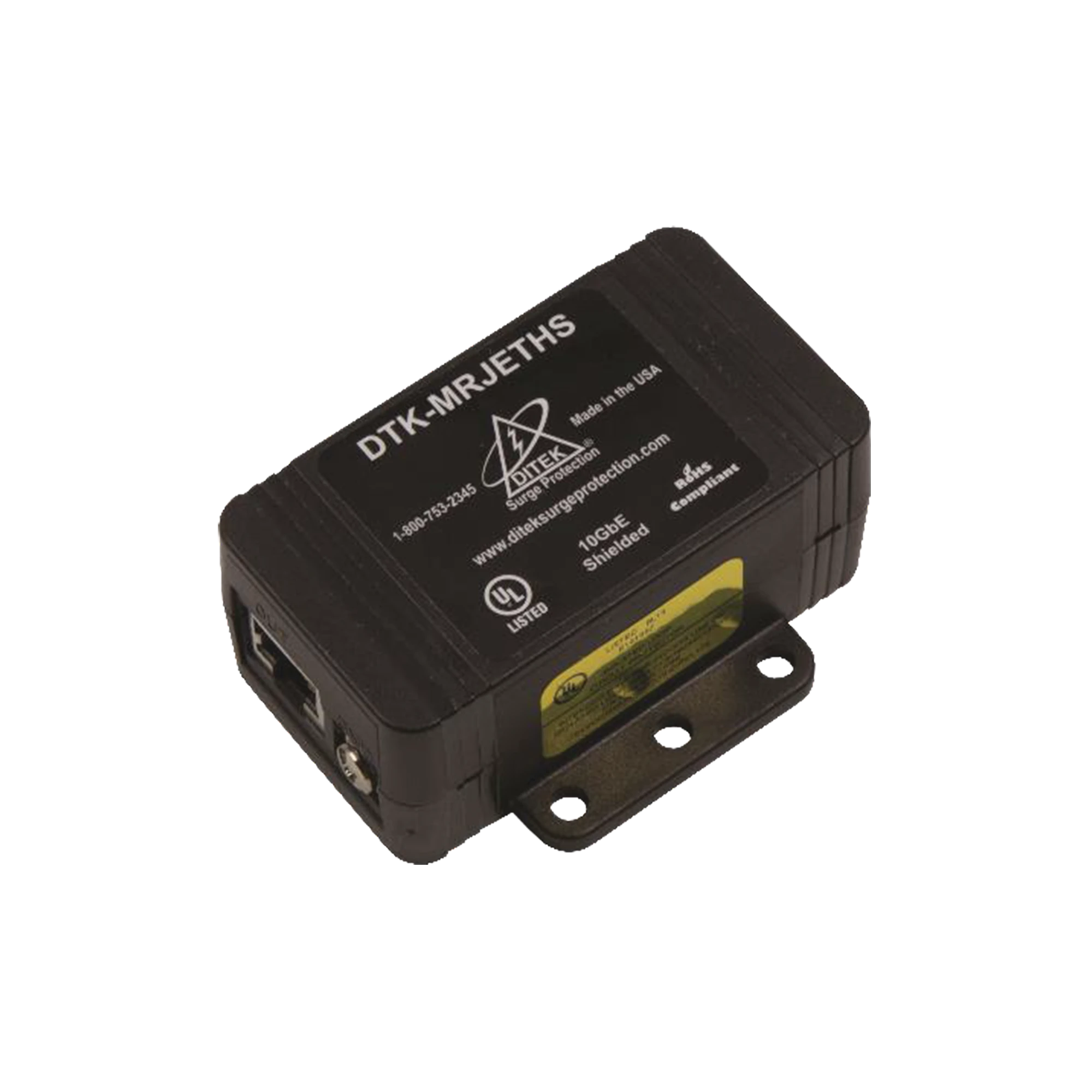 PROTECTOR DE UN SOLO CANAL 10GBE PARA SISTEMAS DE CCTV , IDEAL PARA PROTECCIÓN DE CABLEADO CATEGORÍA CAT5E, CAT6 Y CAT6A.-Protección Contra Descargas-DITEK-Bsai Seguridad & Controles