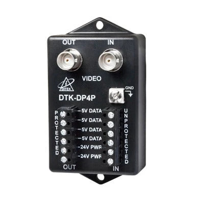 PROTECTOR PARA ALIMENTACIÓN, DATOS Y VIDEO PARA CÁMARA PTZ DE 12 VCD-24 VCA, CONECTOR BNC Y TERMINAL-Protección Contra Descargas-DITEK-DTK-DP4P-Bsai Seguridad & Controles