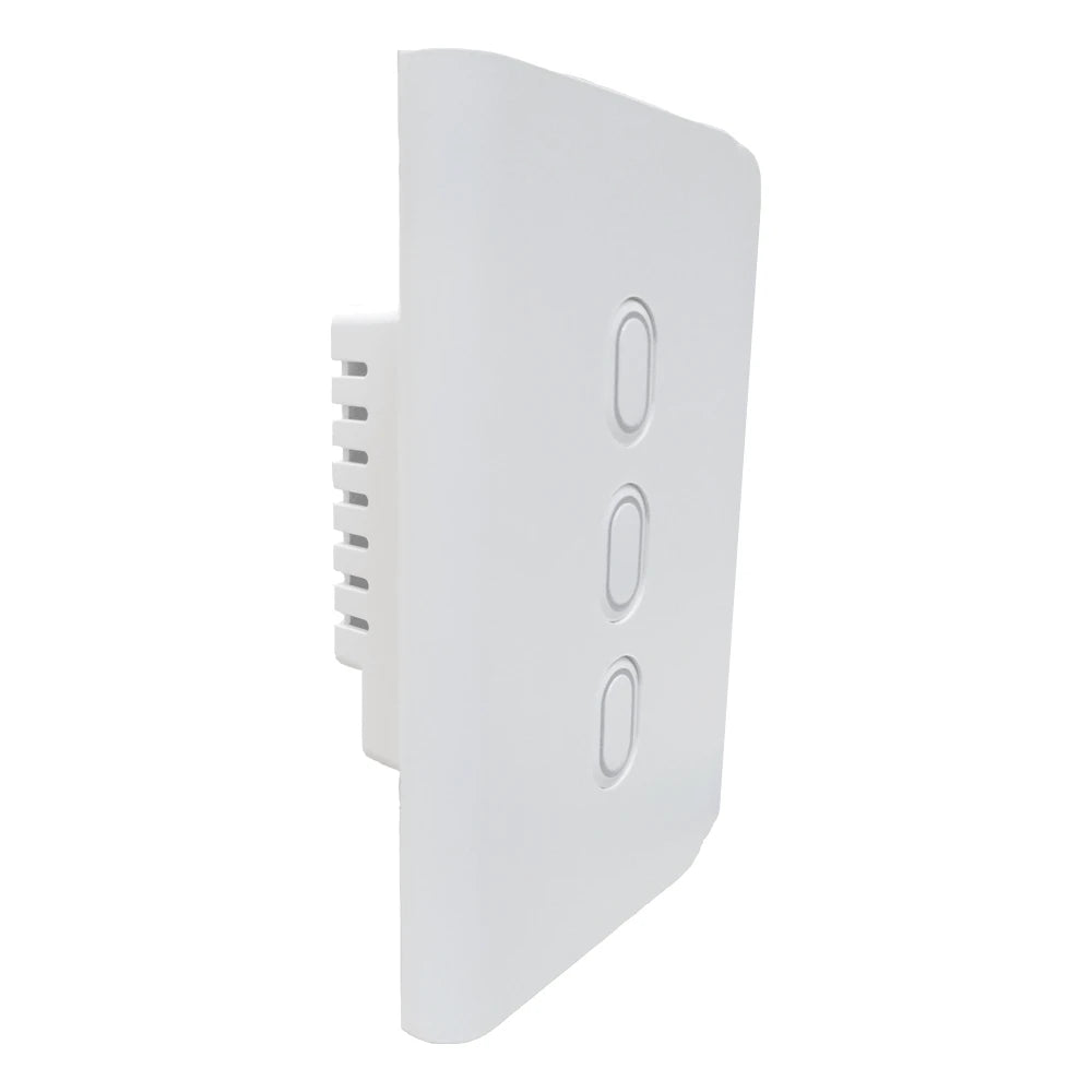 WULIAN SWITCHAW3LN - APAGADOR INTELIGENTE PARA AUTOMATIZACIÓN DE CONTROL DE LUCES CON FORMATO AMERICANO CONEXIÓN LN 3 BOTONES / ADMINISTRACION REMOTA DESDE CELULAR CON BRAIN Y APLICACION EN CELULAR/ PROTOCOLO ZIGBEE-Control de Iluminación-WULIAN-Bsai Seguridad & Controles