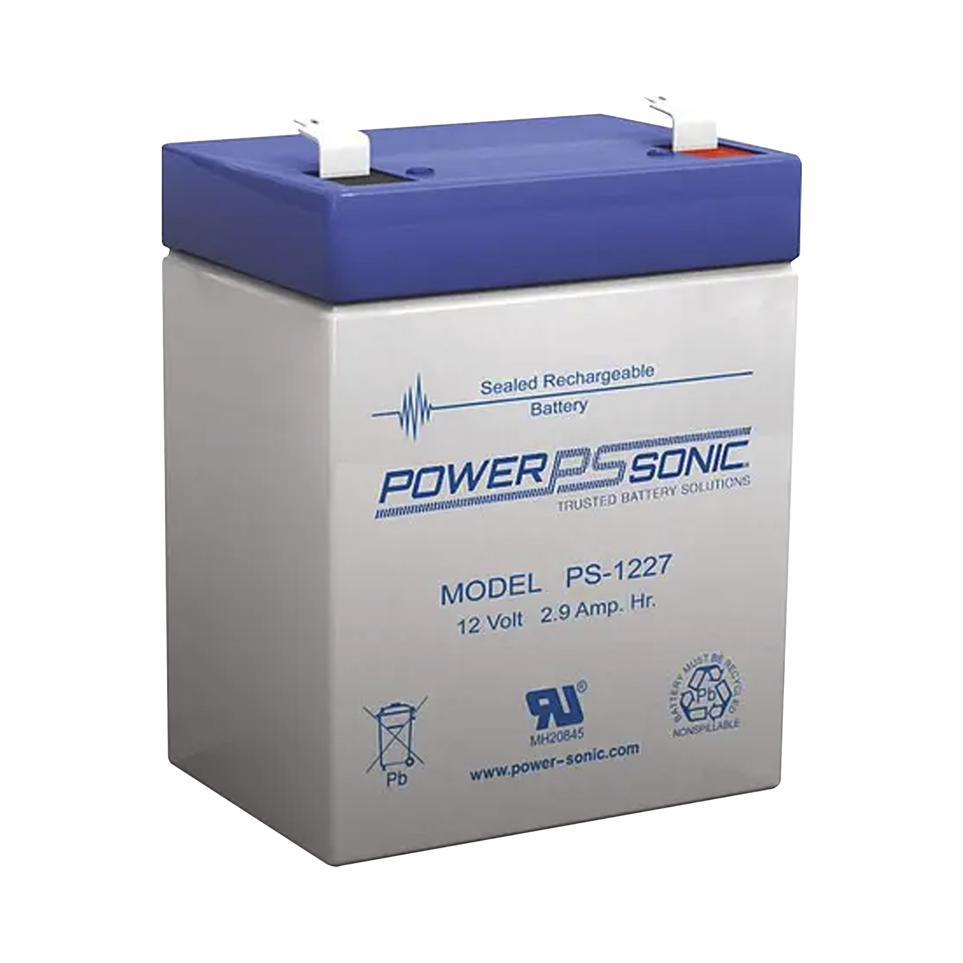 BATERÍA 12V, 2.9AH, PARA RESPALDO, TECNOLOGÍAS AGM/VRLA, 5 AÑOS VIDA ÚTIL, TERMINALES F1, RECONOCIDA UL-Energía-POWER SONIC-Bsai Seguridad & Controles