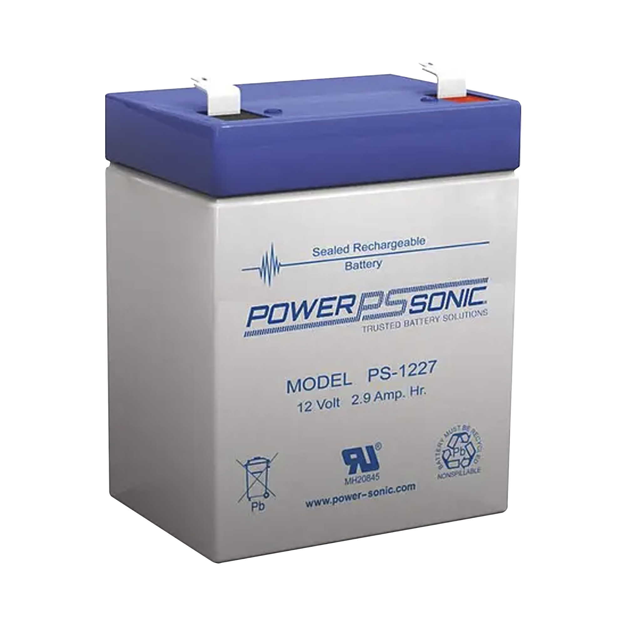 BATERÍA 12V, 2.9AH, PARA RESPALDO, TECNOLOGÍAS AGM/VRLA, 5 AÑOS VIDA ÚTIL, TERMINALES F1, RECONOCIDA UL-Energía-POWER SONIC-Bsai Seguridad & Controles