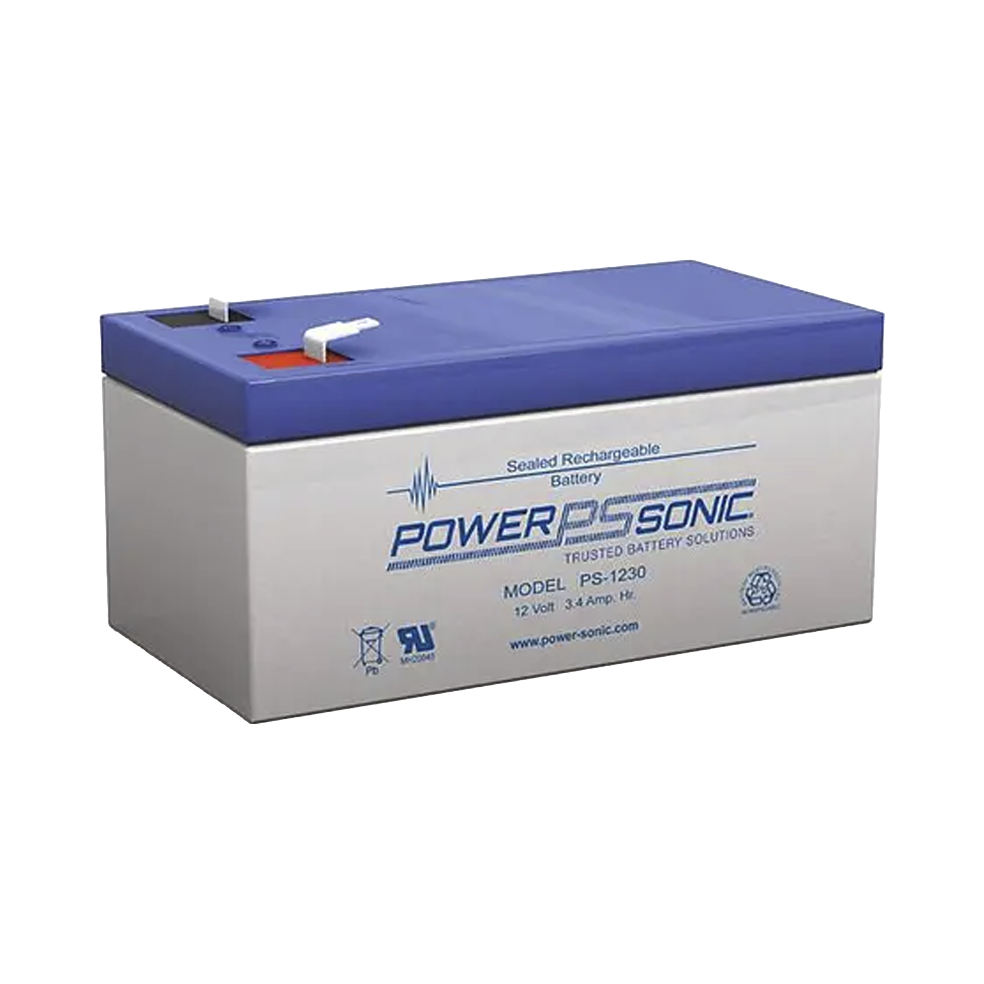 BATERÍA 12V, 3.4AH, PARA RESPALDO, TECNOLOGÍAS AGM/VRLA, 5 AÑOS VIDA ÚTIL, TERMINALES F1, RECONOCIDA UL-Energía-POWER SONIC-Bsai Seguridad & Controles