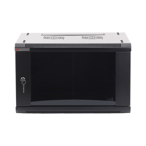 GABINETE PRECISION, CON PUERTA DE CRISTAL, DE 19IN, 6UR, 450MM DE PROFUNDIDAD, COLOR NEGRO-Racks y Gabinetes-PRECISION-PSTC-06-645-BDG-Bsai Seguridad & Controles