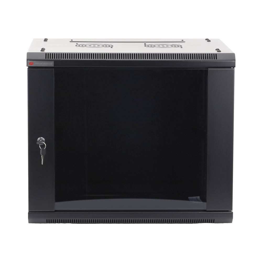 GABINETES PRECISION, CON PUERTA DE CRISTAL, DE 19IN, 9UR, 450MM DE PROFUNDIDAD, COLOR NEGRO-Racks y Gabinetes-PRECISION-Bsai Seguridad & Controles