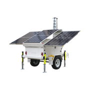 TRAILA / REMOLQUE CON MÁSTIL RETRÁCTIL DE 7.5 M. PARA VIDEOVIGILANCIA O ILUMINACIÓN, CON BASES PARA INSTALAR PANELES SOLARES Y BATERÍAS (NO INCLUIDOS)
