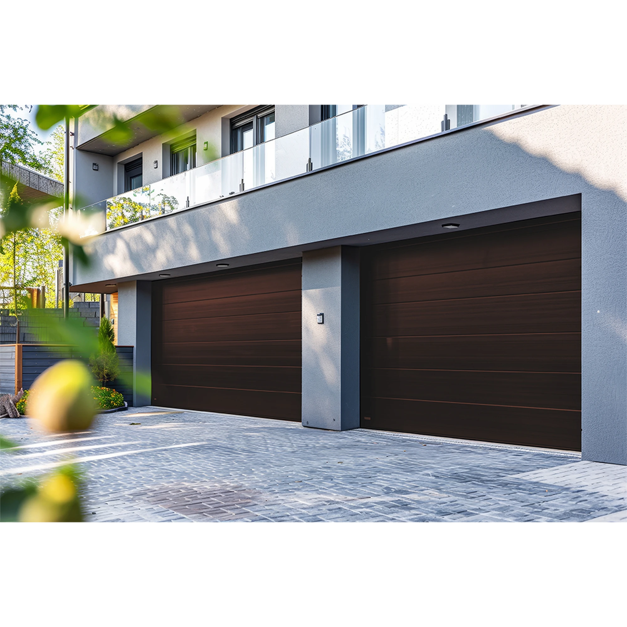 PUERTA DE GARAGE D / ALTA CALIDAD / 16X7 PIES / 1 3/4" AISLANTE TERMICO / ESTILO AMERICANA / IMITACION MADERA / BLACK WALNUT .-Acceso Vehicular-ACCESSPRO-GARAGE-167B-Bsai Seguridad & Controles