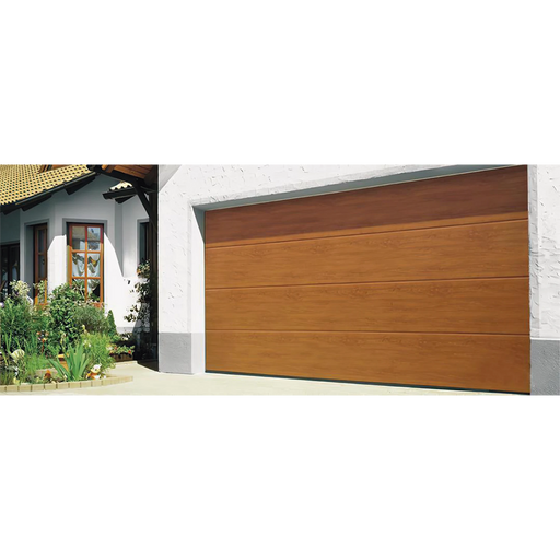 PUERTA DE GARAGE D/ ALTA CALIDAD / 16X8 PIES / AISLADA / ESTILO AMERICANA / IMITACION MADERA / GOLDEN OAK / LINEA CENTRAL .-Acceso Vehicular-ACCESSPRO-GARAGE-168W-Bsai Seguridad & Controles