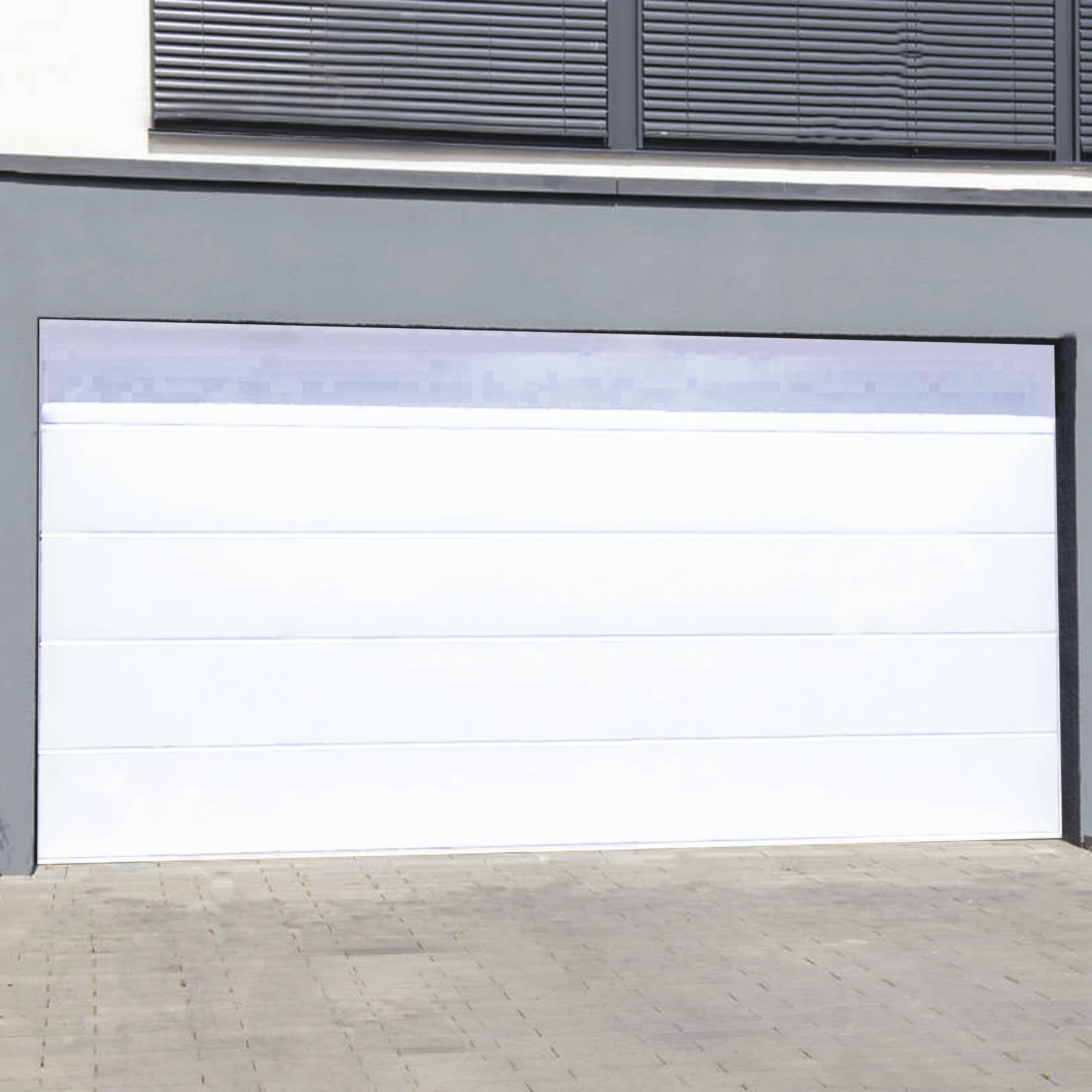 PUERTA DE GARAGE DE ALTA CALIDAD / LINEA CENTRAL / COLOR BLANCO 16X9 PIES, AISLADA, ESTILO AMERICANA.-Acceso Vehicular-ACCESSPRO-Bsai Seguridad & Controles