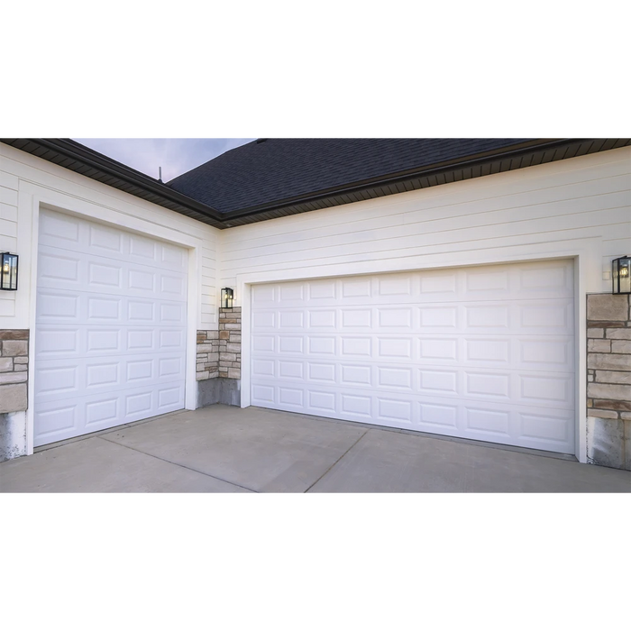 PUERTA DE GARAGE DE ALTA CALIDAD, COLOR BLANCO 12X8 PIES, AISLADA, ESTILO AMERICANA , CUADRO CORTO.-Acceso Vehicular-ACCESSPRO-Bsai Seguridad & Controles