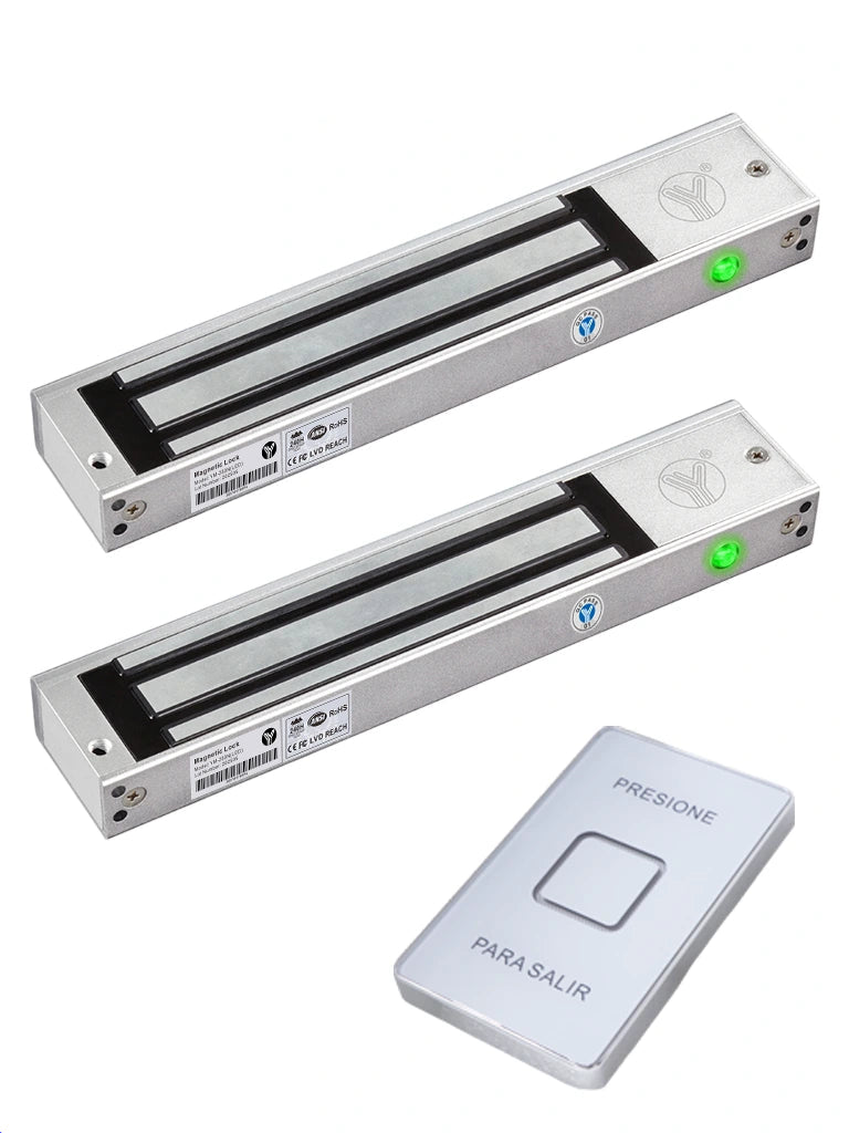 YLI YMTSKLED PAQUETE DE 2 CERRADURAS MAGNÉTICAS YM280NLED + 1 BOTÓN TSK-830NC(LED)-Magnética-YLI ELECTRONIC-Bsai Seguridad & Controles