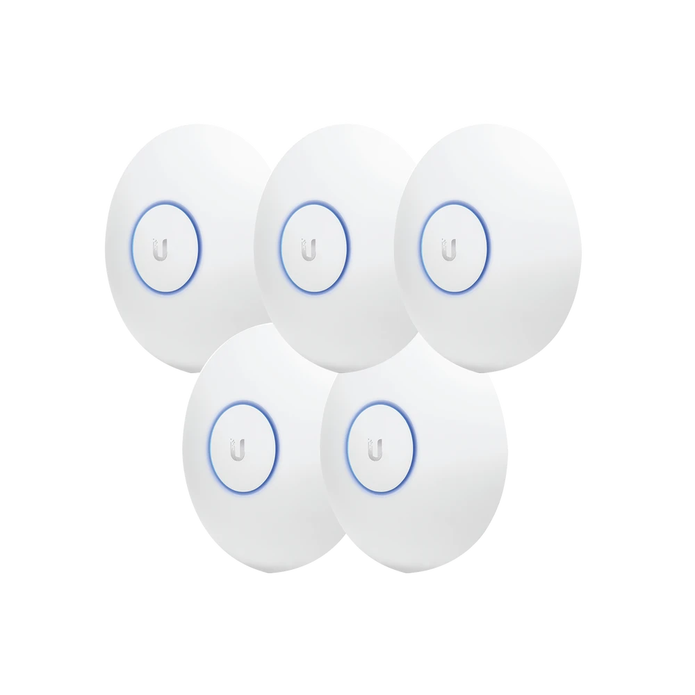 Paquete de 5 Access Point UniFi de largo alcance, Doble banda 802.11ac MIMO2X2 para interior, PoE 802.3af, soporta 250 clientes, hasta 867 Mbps, Sin PoE-Redes WiFi-UBIQUITI-Bsai Seguridad & Controles